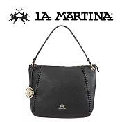 【LA MARTINA】限量2折 頂級皮革托特包肩背包 LMBA01816P 全新專櫃展示品(黑色)