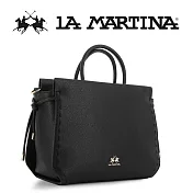 【LA MARTINA】限量2折 頂級皮革托特包肩背包 LMBA01821P 全新專櫃展示品(黑色)