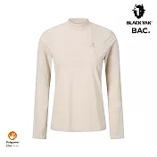BLACKYAK 女 ICE FRESH小高領長袖上衣 L 淺米色