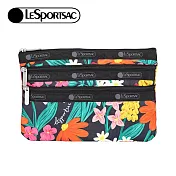 LeSportsac 2025夏季新品 3-Zip Cosmetic 三層拉鍊化妝包(7158) HC87繽紛花園