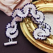 【PinkyPinky Boutique】無限的好運循環 手工編織手鍊 (白和深藍紫)