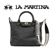 【LA MARTINA】限量2折 頂級大容量手提包肩背包 LMBA01868P 全新專櫃展示品(黑色)