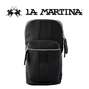 【LA MARTINA】限量2折 頂級皮革斜肩包 LMBO01827P 全新專櫃展示品(黑色)