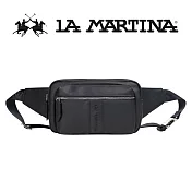 【LA MARTINA】限量2折 頂級皮革腰包肩背包 LMBO01829P 全新專櫃展示品(黑色)