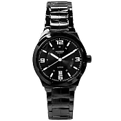 LICORNE MILANO系列 都會焦點時尚腕錶-全黑-大