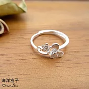 氣質蝶戀花S990足銀純銀戒指.可調整戒圍