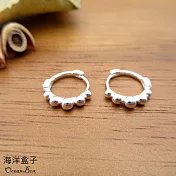 珠珠球小圈圈針式易扣S925純銀耳環.圈圈耳環