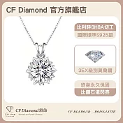 【CF 鑽飾】項鍊《兔耳雪花》莫桑鑽(1克拉 鑽墜)