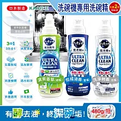 (2瓶任選超值組)日本KAO花王-CUCUTE洗碗機專用洗碗精(3款可選)480g/瓶(ULTRA CLEAN洗碗機清潔劑,廚房鍋具碗盤餐具酵素洗劑,珂珂透去油洗碗劑) 柑橘清香(藍瓶)*2瓶
