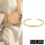 ELLIE VAIL 邁阿密防水珠寶 3mm亮面經典金色手環 C型可調式 Charlie