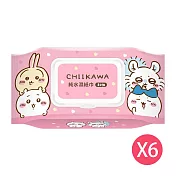 吉伊卡哇 純水濕紙巾80抽-純水柔濕巾(可愛寶貝款)★6包組 粉色