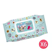 TOM & JERRY 純水濕紙巾 80抽 加蓋濕紙巾★6包組 綠色