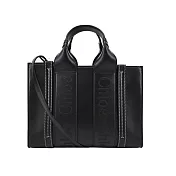 Chloe Woody tote bag 新款皮革兩用小號托特包- 黑色