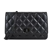 CHANEL 2.55 經典菱格小牛皮迷你鏈帶斜背包(黑)