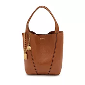 Chloe Spin粒面小號粒面皮革托特包- 棕色