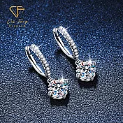 【CF鑽飾】耳環《微鑲四爪》莫桑鑽 1克拉 耳釘 耳針