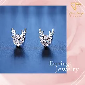 【CF鑽飾】耳環《雪鹿》莫桑鑽 1克拉 耳釘 耳針