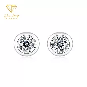 【CF 鑽飾】耳環《感知泡泡》(莫桑鑽 1克拉 耳釘) 白金