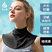 羽和暖swarm 夏日遮陽百搭冰絲巾 防曬遮陽掛脖巾-深空灰/櫻花粉/暗夜黑 暗夜黑