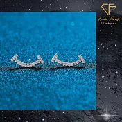 【CF鑽飾】耳環《微笑》莫桑鑽 小鑽造型款 耳針