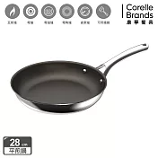 【美國康寧】DuraNano晶奈無塗層不沾不鏽鋼  平煎鍋28cm