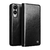 QIALINO SAMSUNG 三星 S25 Edge 真皮經典皮套 牛皮 翻蓋皮套 -黑色