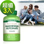 綠萃淨 卓越甘胺酸鎂膠囊(120粒x3瓶)組