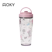 【WOKY X 三麗鷗】[●●]渾圓杯-ECOZEN® 880ml 美樂蒂-粉天使(黛粉)