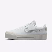 Nike Wmns Court Legacy Lift [HQ2307-100] 女 運動休閒鞋 厚底 銀勾 白銀