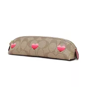 COACH C-LOGO印花筆帶/化妝包-愛心