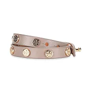 Tory burch 鉚釘皮革手環-大象灰