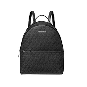 MICHAEL KORS 經典老花牛皮背帶後背包-黑