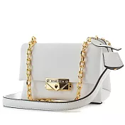 MICHAEL KORS 皮革+鍊條翻蓋肩背包 灰