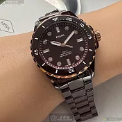 FOSSIL化石精品錶,編號：FS00134,36mm圓形桃紅色陶瓷錶殼桃紅色錶盤陶瓷桃紅色錶帶