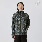 ADISI 男COOL鈦降溫抗UV撥水連帽印花外套 AJ2511018 樹木黑棕 (M-3XL) M 樹木黑棕
