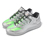 Nike 籃球鞋 KD18 EYBL EP 男鞋 金屬銀 綠 Durant 氣墊 IF2518-001