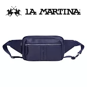 【LA MARTINA】限量2折 頂級皮革腰包肩背包 LMBO01829P 全新專櫃展示品(深藍色)