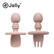 英國《Jolly》兒童矽膠湯叉組 粉