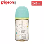 日本《Pigeon 貝親》第三代母乳實感PPSU奶瓶240ml  兔子花園