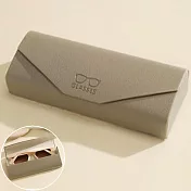 seoul show首爾秀 信封荔枝紋皮質全鐵硬殼防壓墨鏡老花近視太陽眼鏡盒  駝色灰