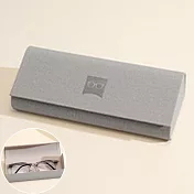 seoul show首爾秀 布紋全鐵立體三角硬殼防壓墨鏡老花近視太陽眼鏡盒  冷杉灰