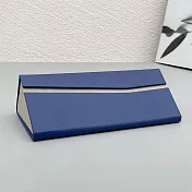 seoul show首爾秀 日系素面折疊三角立體硬殼防壓墨鏡老花近視太陽眼鏡盒  藍色