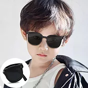 seoul show首爾秀 兒童可折疊輕量太陽眼鏡UV400墨鏡 2070  黑框黑灰片