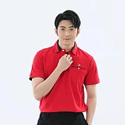 【遊遍天下】MIT台灣製男款抗UV吸濕排汗速乾短袖機能POLO衫 (GS1037) M 紅色