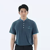 【遊遍天下】MIT男款立領抗UV防曬涼感吸濕排汗機能POLO衫GS1040 (高爾夫球衫) M 深藍