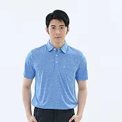 【遊遍天下】MIT台灣製男款雲彩透氣吸排抗UV速乾POLO衫 (GS1020) M 淺藍
