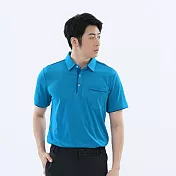 【遊遍天下】男款吸濕排汗抗UV機能POLO衫(GS1033) M 海藍藍