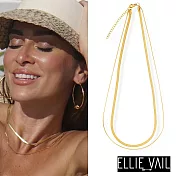 ELLIE VAIL 邁阿密防水珠寶 金色雙層項鍊 細緻蛇紋項鍊 簡約素鍊 Cassia Double