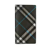 BURBERRY 經典格紋拉鍊零錢袋對開長夾 (暖感棕)