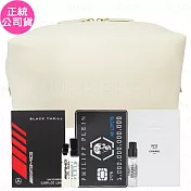 BURBERRY 米色太空棉化妝包+無限藍海淡香水(1.5ml)+極速黑淡香精(1.5ml)+清新晨露淡香水(1.5ml)(公司貨)